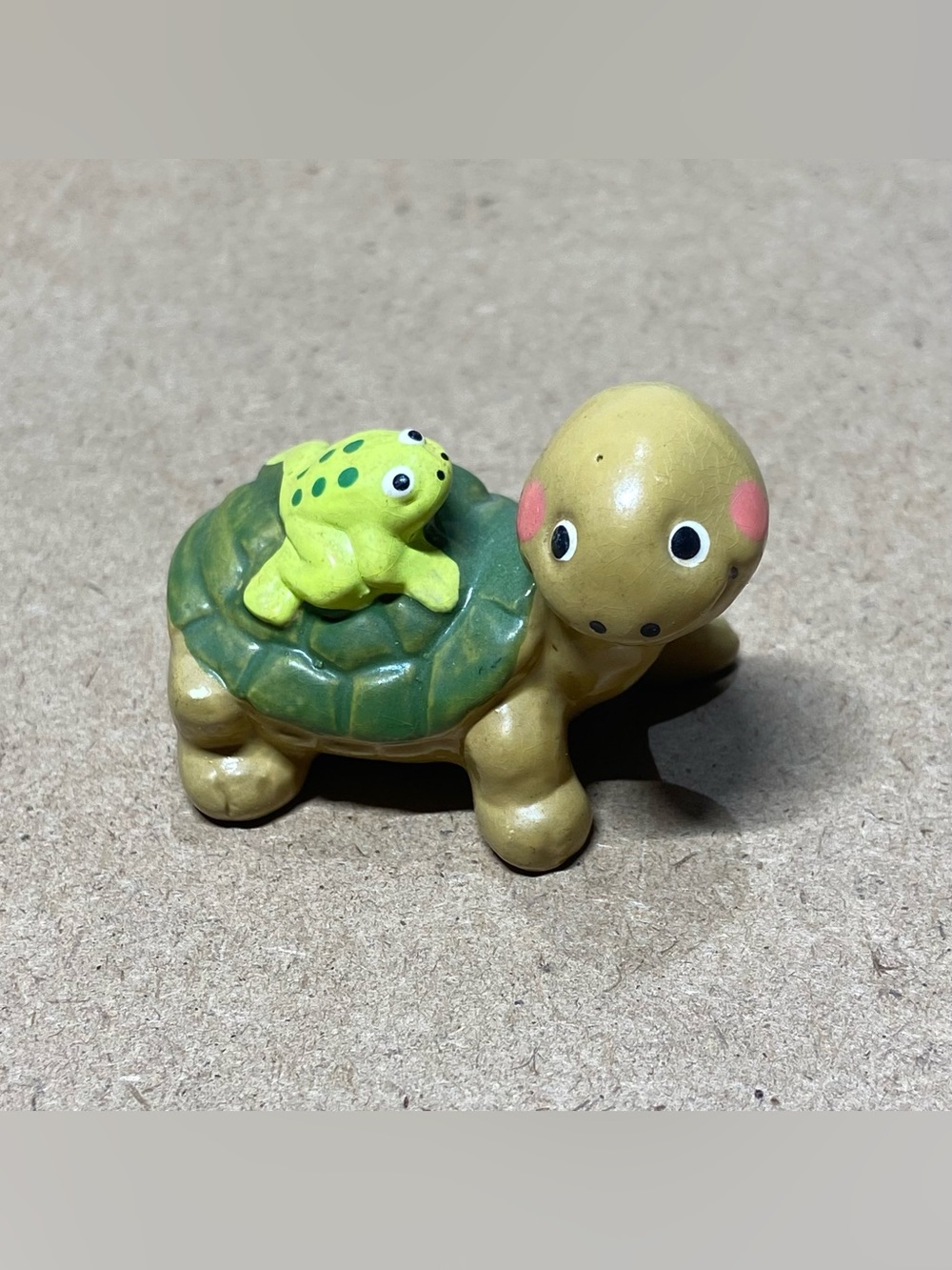 VINTAGE NAPCOWARE Japan Import Cute Charming Turtle Frog Figurine 2”